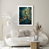 Butterfly Elegance butterflies and floral print displayed as nature wall art.