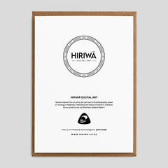 Hiriwā A6 greeting card back with New Zealand Made logo