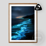 Bioluminous Drift A6 Fine Art Greeting Card front, Hiriwā Digital Art