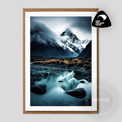 Alpine Whispers — front of A6 Hiriwā fine art greeting card