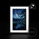 Infinite Reflections artwork with the Milky Way and star-filled night sky reflected in still water by Hiriwā Digital Art.