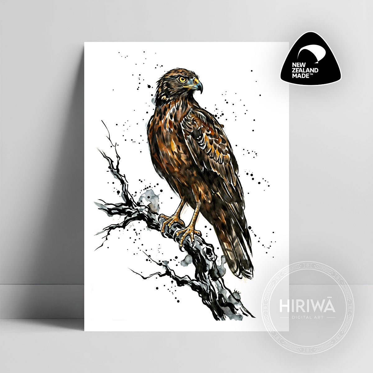Kāhu | Harrier Hawk (Print) — artwork by Hiriwā Digital Art