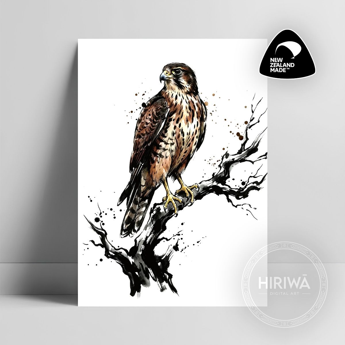 Kārearea | Falcon (Print) — artwork by Hiriwā Digital Art