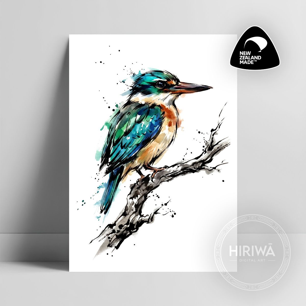 Kōtare | Kingfisher (Print) — artwork by Hiriwā Digital Art