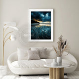 Tidal Patterns coastal landscape print displayed as wall art.