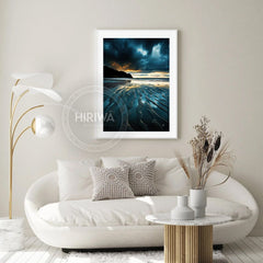 Tidal Patterns coastal landscape print displayed as wall art.